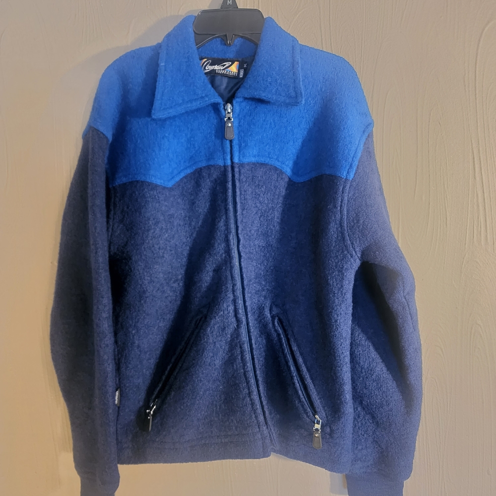 Vintage Wool Burton Blue and Navy Ski/ Snow Jacket Womens Size Med
